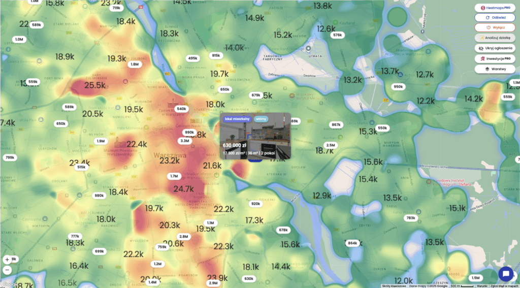 Heatmapa Clou estate